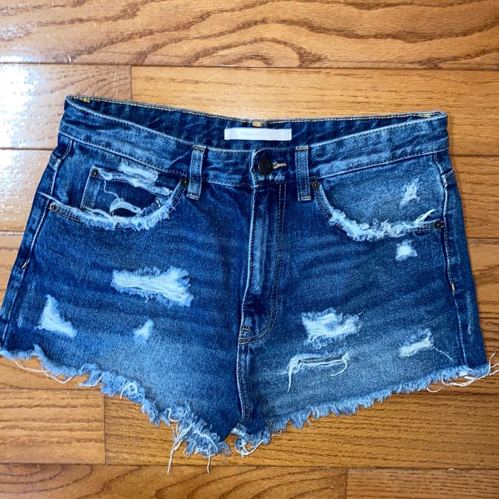 Zara destroyed denim shorts